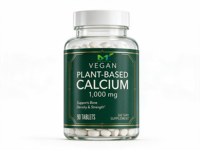 OEM Calcium végétalien 90 comprimés, Calcium végétal de qualité supérieure (1000 mg) provenant d'algues rouges islandaises, enrichi en magnésium