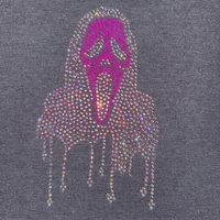 Transferts thermocollants personnalisés en strass effet cristal pour Halloween, motifs pour t-shirts, chapeaux et sacs