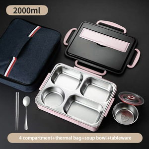 <span class=keywords><strong>Plateau</strong></span> <span class=keywords><strong>repas</strong></span> en acier inoxydable avec 5 <span class=keywords><strong>compartiments</strong></span>, boîte à lunch pour enfants, boîte bento à <span class=keywords><strong>4</strong></span> <span class=keywords><strong>compartiments</strong></span> pour étudiants - Product Image 4