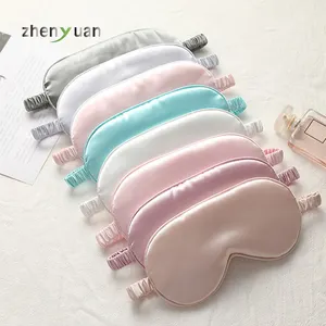 Wholesale Customizing Logo private label eyemask sleep satin silk eye mask travel Natural adjustable silk sleep eye shade