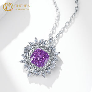 قلادات نسائية من OUCHEN ، مجوهرات من الماس المزروع في المختبر ، سلسلة حقيقية صلبة 14K 18K - Product Image 4