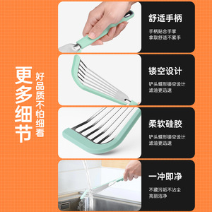 Yingrun Fish Frying Spatula Stainless Steel <b>Silicone</b> Handle Non Stick Heat Resistant Kitchen Cooking <b>Tool</b> For Seafood - Product Image 1