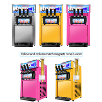 Machine à Glace Automatique 3 Saveurs, Machine à Glace Soft Serve Commerciale pour Entreprise, Camion à Glaces