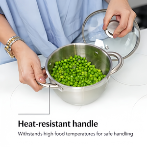 Marmite de cuisson en acier inoxydable à fond épais 5 couches, forme ventrue, avec poignée en acier inoxydable – Offre Spéciale - Product Image 5