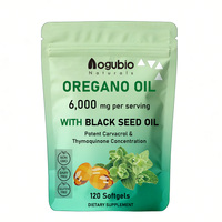 Compléments alimentaires naturels en marque privée OEM, extrait d'huile d'origan 6000 mg, capsules molles d'huile de graines noires