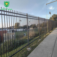 Clôture tubulaire en acier forgé de style australien, certifiée ISO9001, très résistante, avec sommet à piquets, pour jardin, hauteur 6 pieds, avec modélisation 3D, en promotion