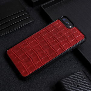 Thời trang cao cấp cá sấu màu đỏ da chính hãng trường hợp cho iPhone 7 / 8 cộng với có thể tùy chỉnh biểu tượng Vàng CROCO trường hợp cho iPhone 8 cộng với - Product Image 2