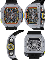 Vente directe d'usine, montre de plongée chronographe en acier inoxydable 65-01, boîtier en or rose 18 carats, automatique, mécanique, analogique, saphir pour homme