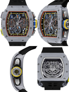 Venta directa de fábrica, reloj cronógrafo de titanio con caja de fibra de carbono 65-01, reloj mecánico automático para hombre de oro rosa de 18k, correa de caucho - Product Image 3