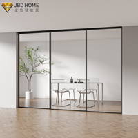 Portes coulissantes de placard en aluminium certifiées NFRC sur mesure avec triple joint d'étanchéité et isolation phonique pour salon et patio intérieurs