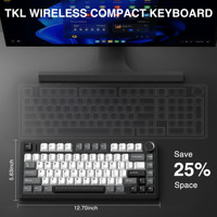 Clavier de jeu sans fil AULA F75 HE Tri-mode avec taux de polling filaire de 8000 Hz, RGB réglable, interrupteurs magnétiques à effet Hall