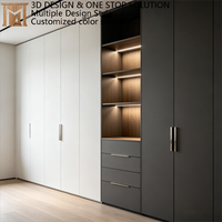 Armoire de rangement modulaire réglable sur mesure en MDF noir de luxe moderne, avec tiroirs écologiques à fermeture douce, pour hôtel
