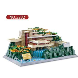 Nổi tiếng Hiện Đại Mỹ pennsylvania xây dựng thiết lập fallingwater kiến trúc thế giới moc gạch ABS khối Nhựa thiết lập xây dựng đồ chơi - Product Image 2