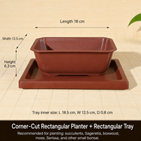 Pots à fleurs rectangulaires carrés pour plantes succulentes, en résine céramique, design respirant, plastique épaissi, écologique, style chinois rustique