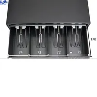 Laci Kas POS RJ11/RJ12 12V/24V Casing Logam Terlaris dengan 5 Kompartemen Uang Kertas 8 Kompartemen Koin Kunci Sentuh Tersedia