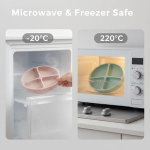 Assiette à ventouse pour bébé en silicone de qualité alimentaire, assiette à compartiments pour tout-petits, ensemble d'alimentation en silicone sans BPA - Product Image 4