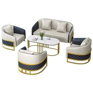 Nuevo Conjunto de Sofá de Lujo Ligero, 1 Mesa + 4 Sillas, para Hoteles, Oficinas de Ventas y Áreas de Recepción - Product Image 5