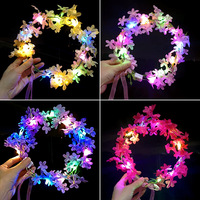 Hete Aanbieding Lichtgevende LED Bloemenkrans Mauve Hoofdband Garland voor Kerstmis Nieuwjaar Festival Party Prom Bruiloft Concert Decoratie