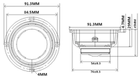 (35-012) Nouveau Haut-parleur de voiture Hifi 3,5 pouces 15W 4 Ohms à large bande avec aimant néodyme et dôme en forme de balle