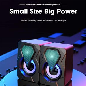 Venta caliente RGB Altavoces de audio portátiles con luces USB 2,0 Sonido estéreo de escritorio que fluye 2,0 Altavoces para juegos de computadora - Product Image 4