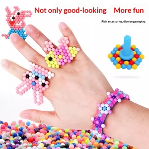 Jouet éducatif de puzzle de perles DIY pour filles de 4 à 6 ans avec autocollants à la brume d'eau en TPE/TPR et pâte de cristal - Product Image 1