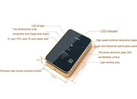 Lector de Códigos QR OSDP EV3 Personalizado, Lector de Tarjetas MF NFC RFID TCP Wiegand RS232 RS485, Control por Aplicación, Controlador de Acceso Biométrico IC de 13.56Mhz