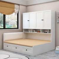 Armoire en bois moderne et minimaliste personnalisable, gain de place, multifonctionnelle, avec bibliothèque intégrée, pour chambre à coucher et petit appartement