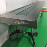 Table de travail automatique en acier inoxydable à prix d'usine avec bande transporteuse en PVC pour produits chimiques, alimentaires, cosmétiques, huiles – Réglable