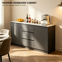 Buffet de salle à manger moderne sur mesure en gros avec plateau en marbre, meuble de rangement multifonctionnel pour hôtel, appartement, salon