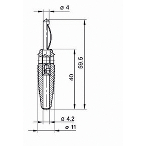 Connecteur banane 4 mm, câble de 1,5 mm de section transversale, compatible avec Hirschmann - Product Image 2