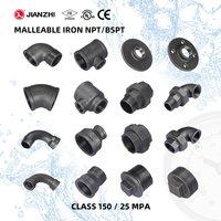Conexión de tubería galvanizada Jianzhi de baja resistencia a la corrosión, codo de 15 mm (4 pulgadas) con rosca NPT/BSPT, tipo T corto, estructural, de entrega rápida desde China