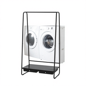 Vente Shopee, vente en gros eBay, Taiwan, séchoir à linge en métal à double niveau en fonte, type sol, économie d'espace, 2 tiroirs, armoire de salle de bain - Product Image 1