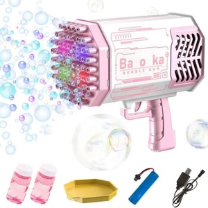 Pistola de Burbujas de 69 Agujeros, Lanzador de Cohetes para Niños, Juguete Infantil para Exteriores, Regalo para Niños y Niñas, Pistola de Burbujas Eléctrica Automática - Product Image 1