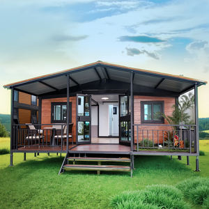 Maison conteneur modulaire moderne préfabriquée avec chambres, structure en acier galvanisé extensible 20/40FT, panneaux sandwich en bois et ailes pliables - Product Image 1