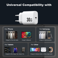 Chargeur PD 30W Type-C pour iPhone 17 18 Pro Max, adaptateur de voyage portable pour téléphone portable, chargeur mural USB-C PPS GaN 30W pour Samsung