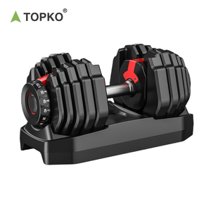 TOPKO 24kg クイックスマート調整式スチールダンベルウェイト 新型ダンベルセット ロック付き 家庭用フィットネス メンズ用 52ポンド - Product Image 1