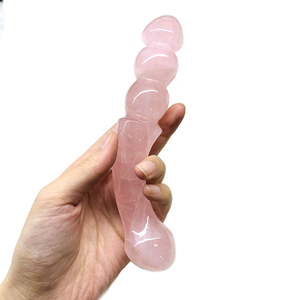 Großhandel handgemachte natürliche rosa Kristall <span class=keywords><strong>Penis</strong></span> Dildo Rosenquarz Vergnügen Sexspielzeug Heilung Stein Kristall Massage Zauberstab - Product Image 2