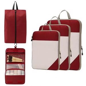 5-Piece Compression Foldable Travel <b>Bags</b>-Polyester Durable Large Capacity Portable Zipper Closure with Custom Logo Option - Product Image 3