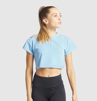 Tee Women Women Fitness Apparel Short Sleeves Custom Logo Quick Dry Crop Tee Women Fitness T-shirt