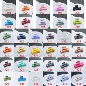 Fermaglio per <span class=keywords><strong>capelli</strong></span> con artiglio quadrato di colore solido opaco da 8.5cm smerigliato rettangolo cavo squalo Haarklammer all'ingrosso Macaron Color - Product Image 5