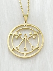 Collana XUNYUE in Acciaio Inox con Sigillo di Lucifero, Gioiello Satanico con Incisione Laser di Asmoday e Baphomet - Product Image 5