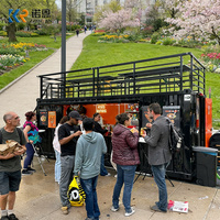 Camion de restauration de luxe à deux étages, café-bar mobile en conteneur, remorque alimentaire pour événements en plein air, parcs et entreprises de restauration de rue