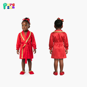 Puresun Vestaglie Rosse Casual Morbide per Ragazze, Abbigliamento <span class=keywords><strong>da</strong></span> <span class=keywords><strong>Notte</strong></span> Personalizzato, Pigiami per Bambini all'Ingrosso - Product Image 2
