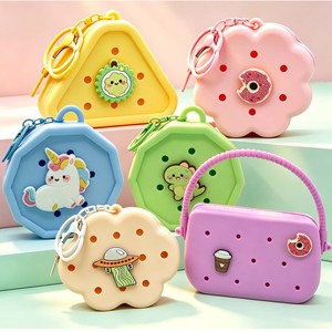 Porte-clés DIY en silicone avec trou, mini porte-monnaie nuage triangulaire, étui portable pour écouteurs, breloque de sac pour enfants et filles, cadeau d'anniversaire - Product Image 3