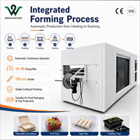 Machine de thermoformage sous vide à trois postes à servo-moteur haute vitesse certifiée CE pour barquettes alimentaires et contenants en PP, PS, PET, PVC