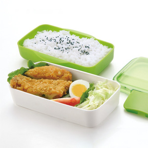 Double Layer Lunch <b>Box</b> 950ML Plastic Snap <b>Lock</b> Sealed Rectangle Bento <b>Box</b> For Student Meal Storage - Product Image 3