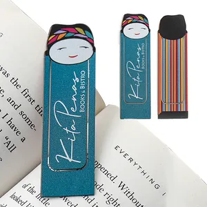 Proveedor personalizado marcapáginas de dibujos animados lindo a todo Color impreso Color Spray Metal Acero inoxidable marcas de libros para leer