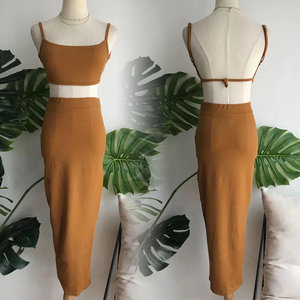 F230562 abiti di moda estiva da <span class=keywords><strong>donna</strong></span> Set gonna a due pezzi con gonna <span class=keywords><strong>aderente</strong></span> top Crop tailleur completo moda <span class=keywords><strong>donna</strong></span> 2pc - Product Image 6