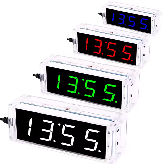 Seven-Color Digital Clock Electronic Kit DIY Components 51 Microcontroller Clock Electronic Soldering Experiment