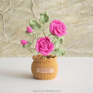 กระถางดอกกุหลาบโครเชต์ทำมือสไตล์โมเดิร์นสำหรับตกแต่งบ้าน - Product Image 3